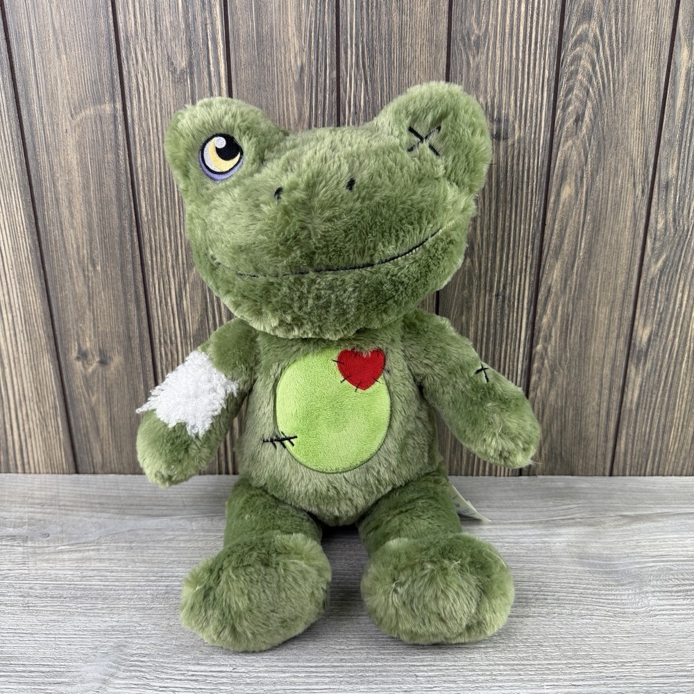 Build a Bear Halloween Zombie Frog Stuffed Animal Green Plush Toy
